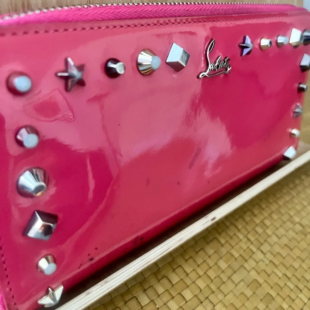 Christian Louboutin Pink Studded Clutch